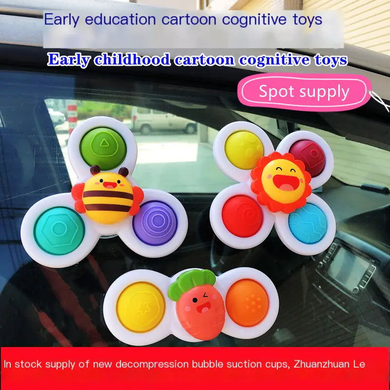 Suction Cup Spinning Flower Space Baby Toy for Kids