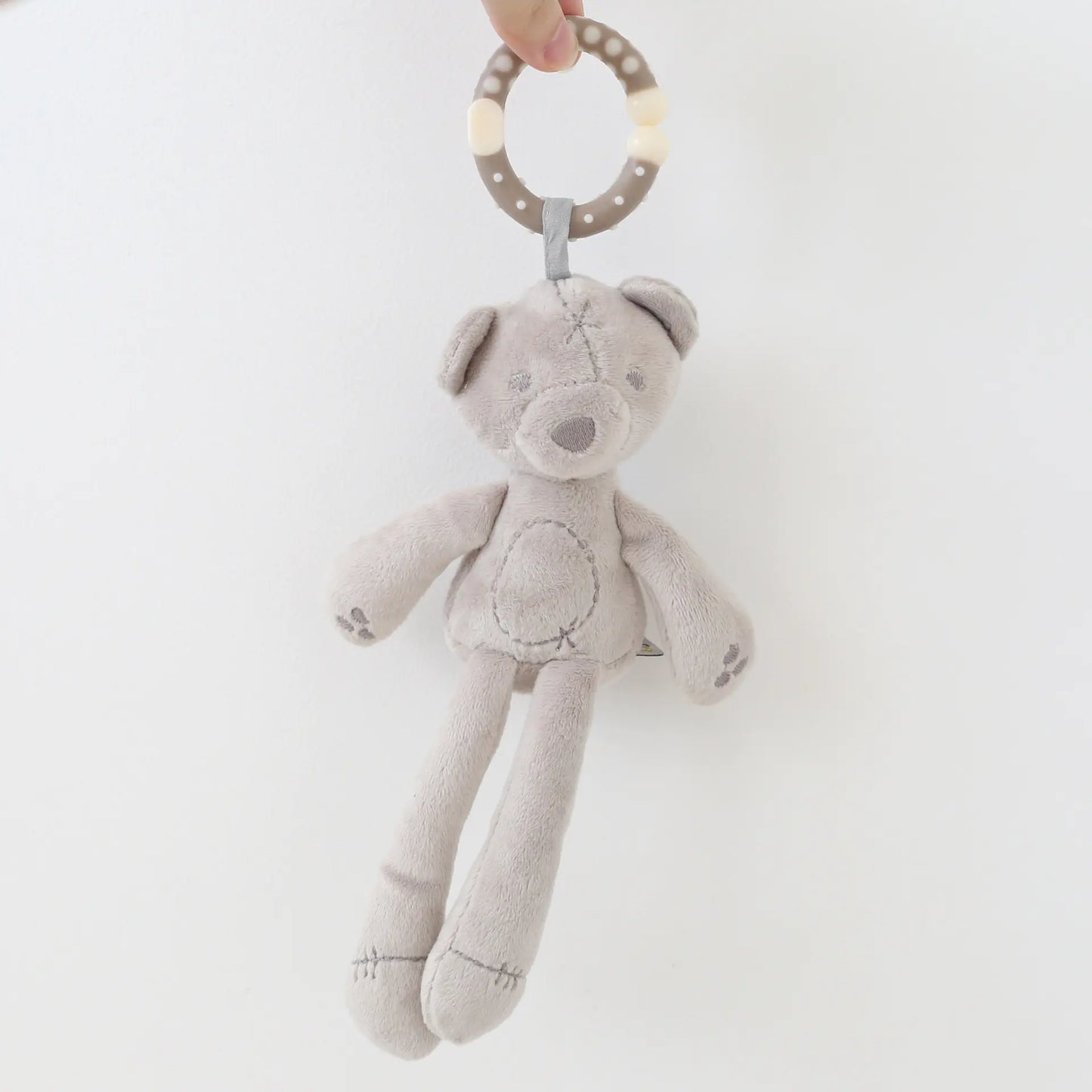 Baby Stroller Toy Plush Rabbit Bear with Rattle