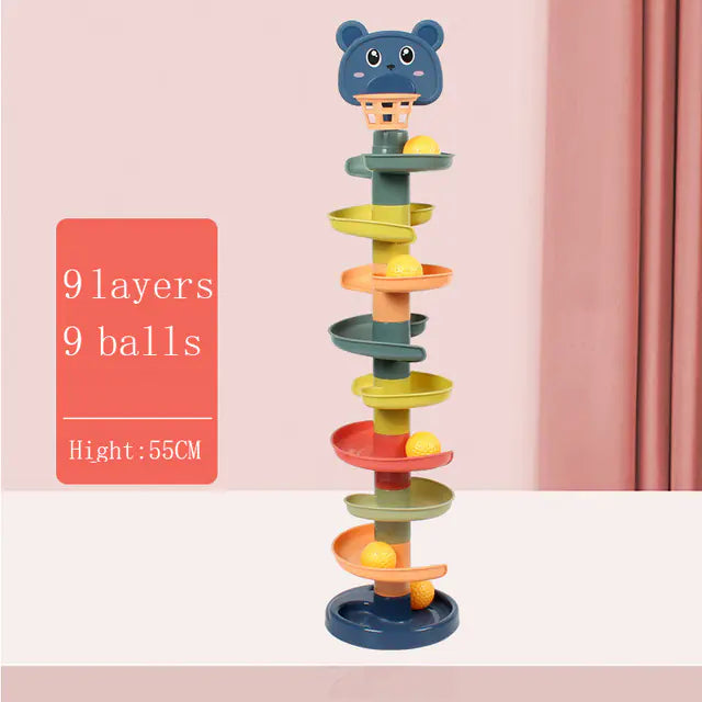 Montessori Rolling Ball Pile Tower Educational Toy for Kids