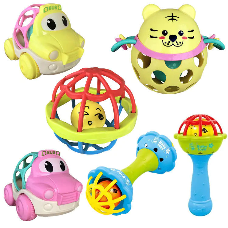 Soft Rubber Baby Grasp Ball Rattle - Sensory Toy