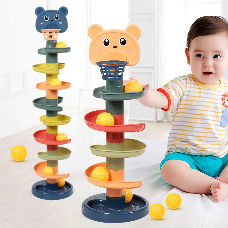 Montessori Rolling Ball Pile Tower Educational Toy for Kids
