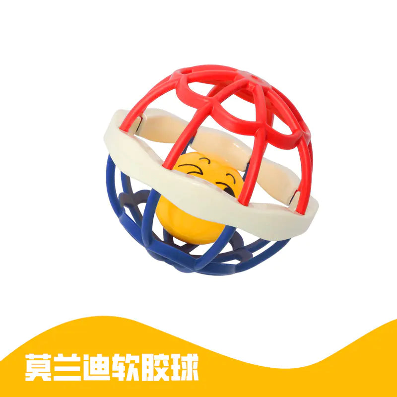 Soft Rubber Baby Grasp Ball Rattle - Sensory Toy