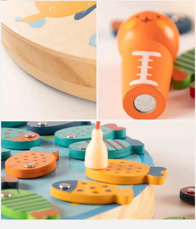 Montessori Wooden Fishing Game for Early Education