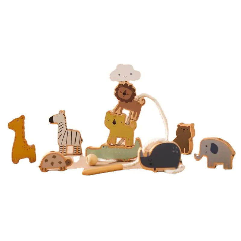 Montessori Wooden Bead Stringing Toy for Ages 1-3