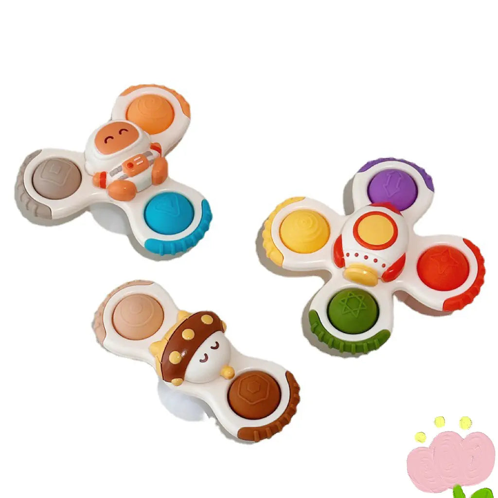 Suction Cup Spinning Flower Space Baby Toy for Kids
