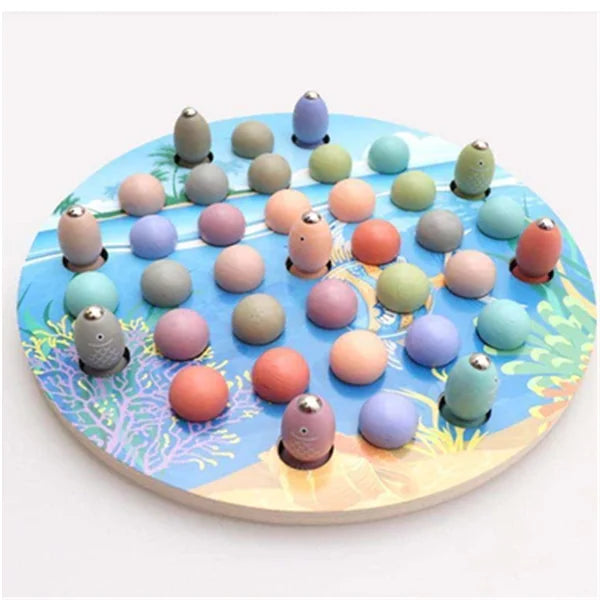 Wooden Bead Fishing Puzzle Game for Early Childhood Development