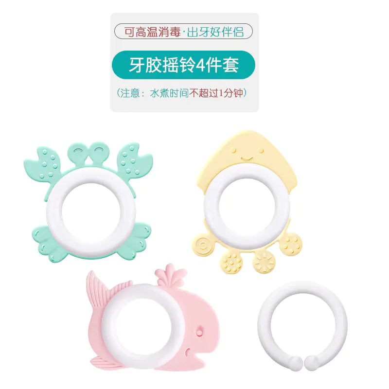 Soft Rubber Baby Grasp Ball Rattle - Sensory Toy