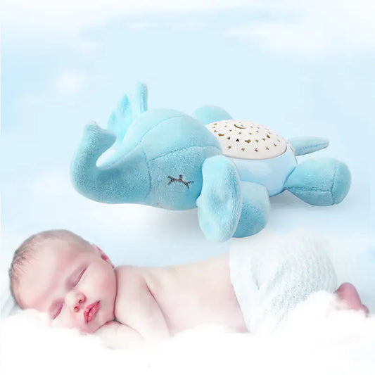 Plush Baby Soothing Toy with Music and Projection Light