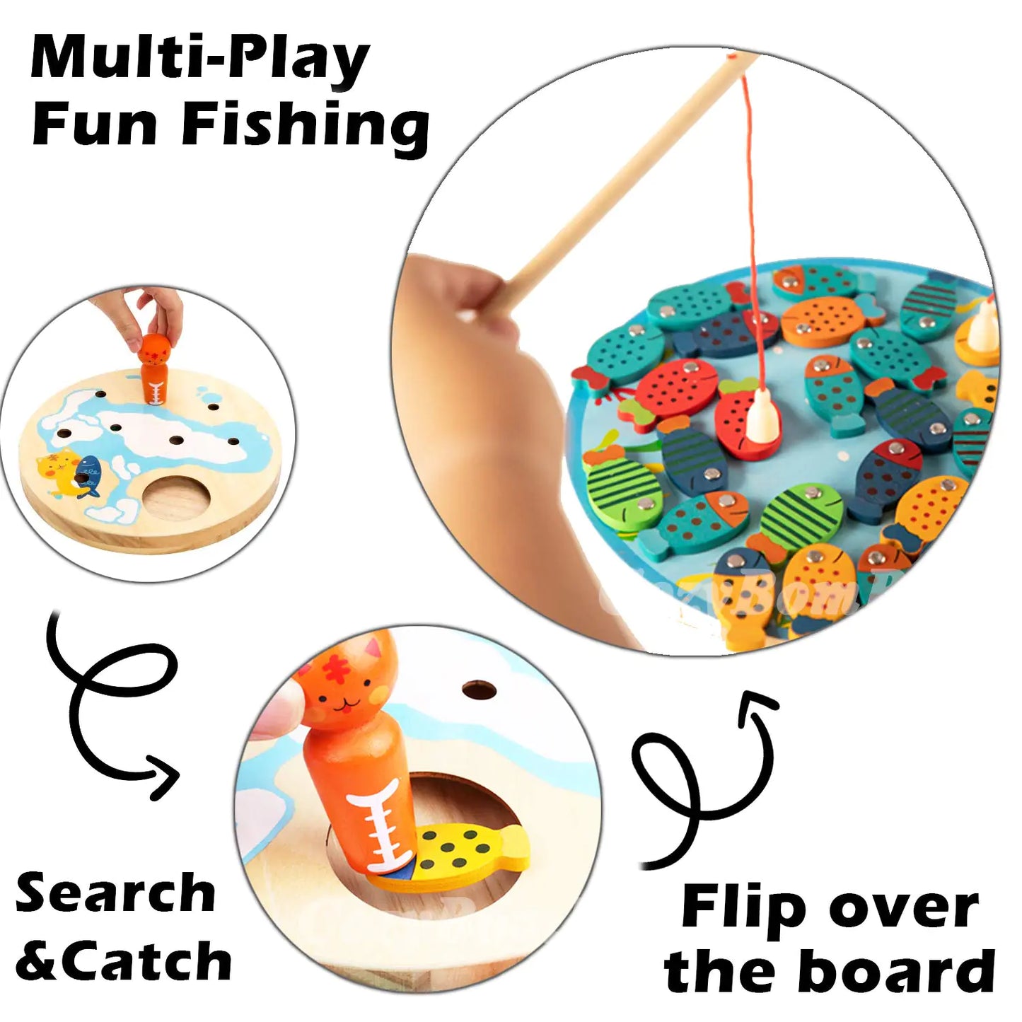 Montessori Wooden Fishing Game for Early Education