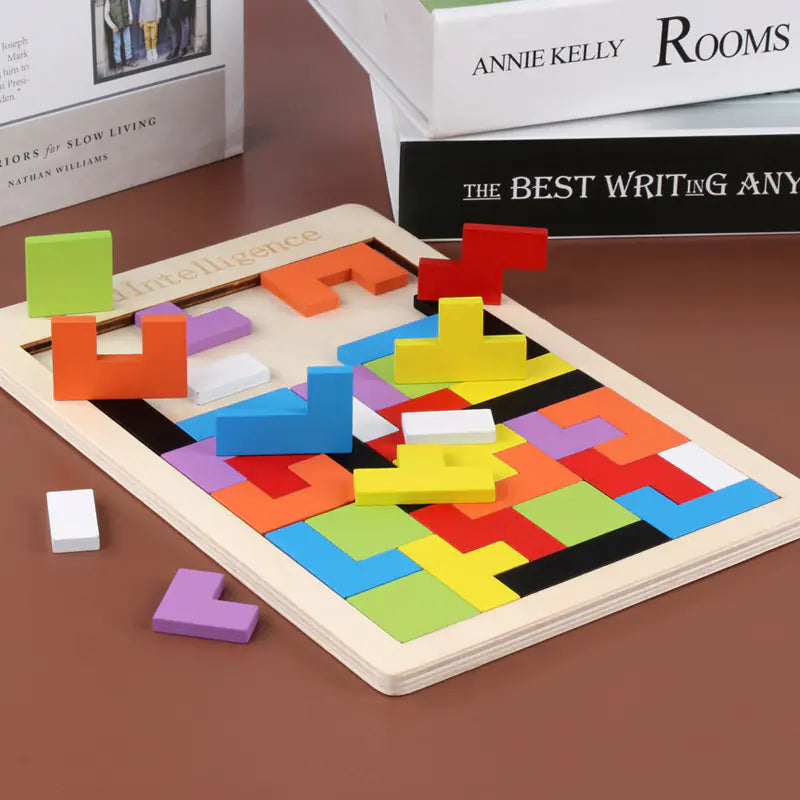 Children's Tetris Wooden Puzzle for Early Education