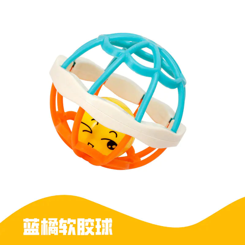 Soft Rubber Baby Grasp Ball Rattle - Sensory Toy