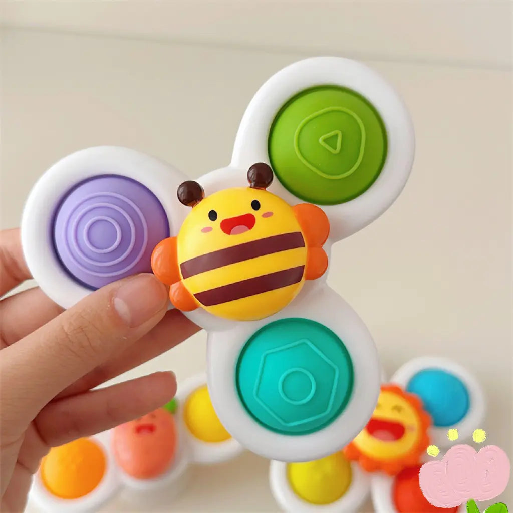 Suction Cup Spinning Flower Space Baby Toy for Kids