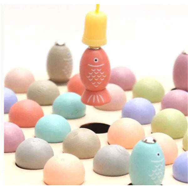 Wooden Bead Fishing Puzzle Game for Early Childhood Development