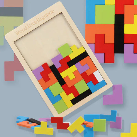Children's Tetris Wooden Puzzle for Early Education