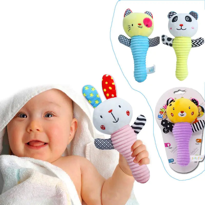 Baby Hand Grasp Rattle Plush Toy for Soothing