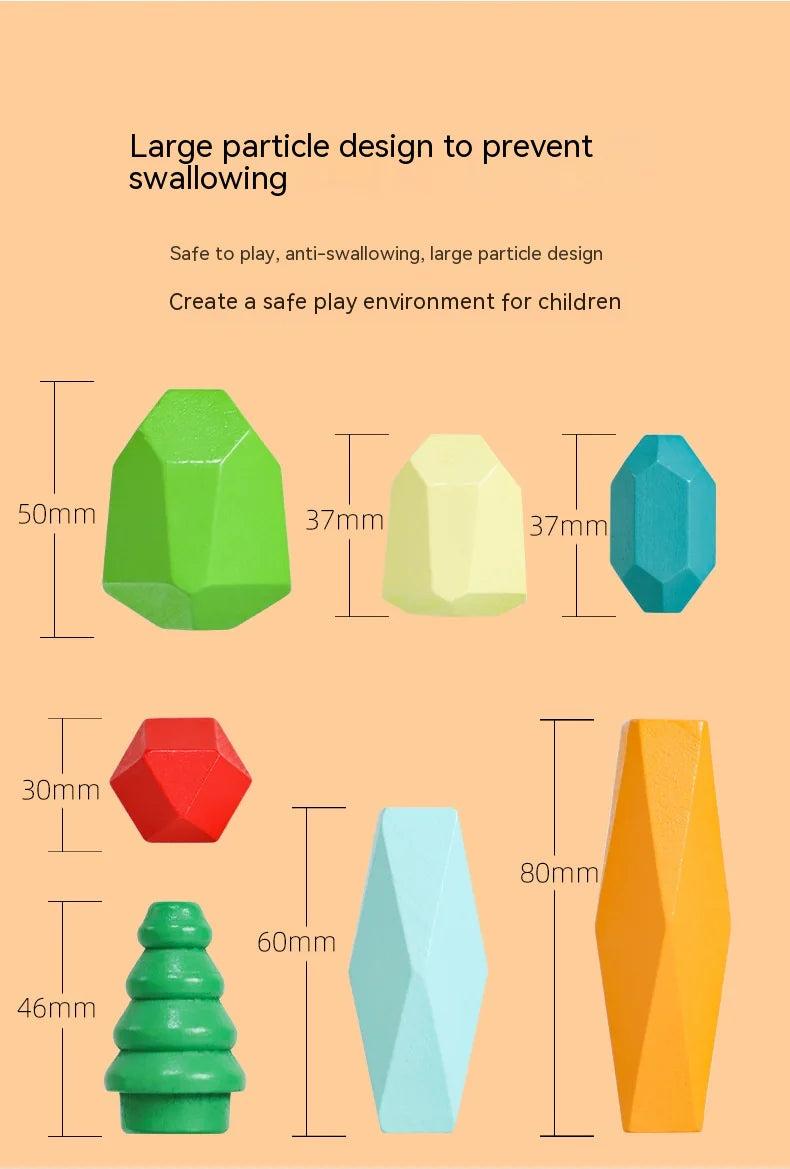 Montessori Wooden Stone Blocks
