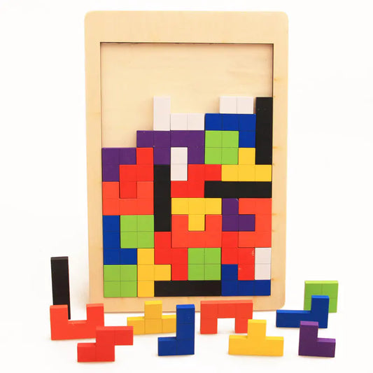 Children's Tetris Wooden Puzzle for Early Education