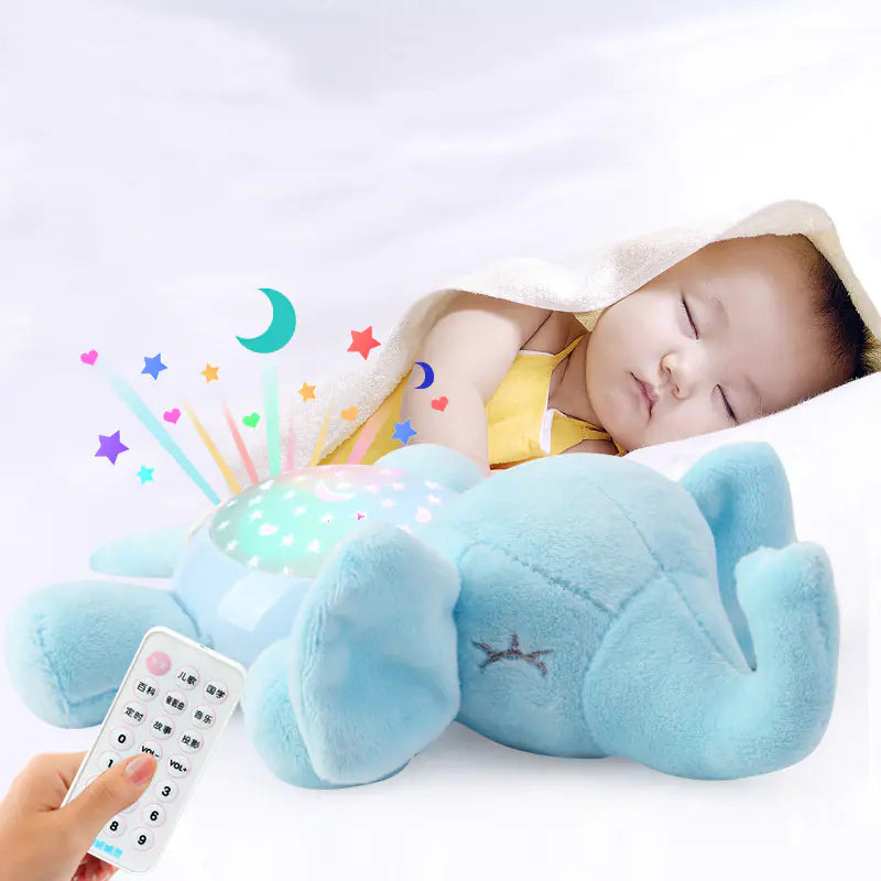 Plush Baby Soothing Toy with Music and Projection Light