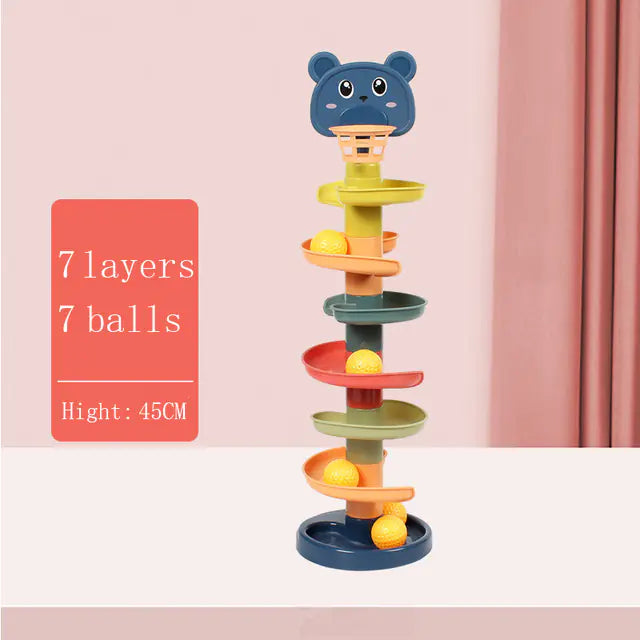 Montessori Rolling Ball Pile Tower Educational Toy for Kids