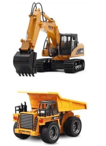 Bulldozer, Loader, Excavator Toy Set