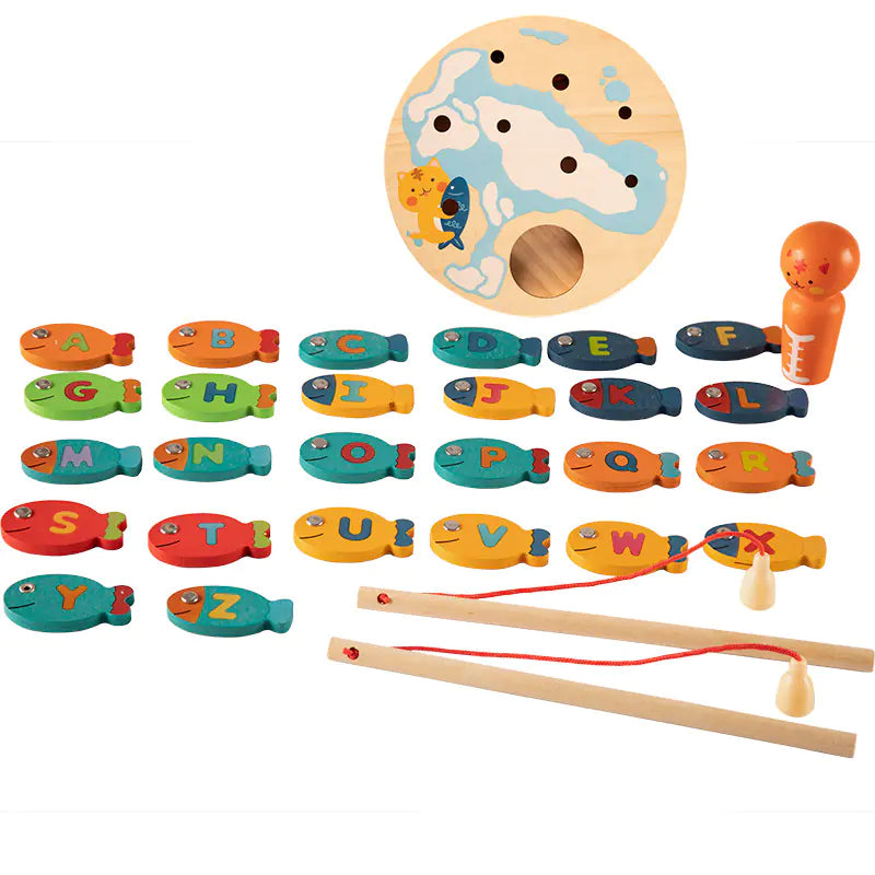 Montessori Wooden Fishing Game for Early Education