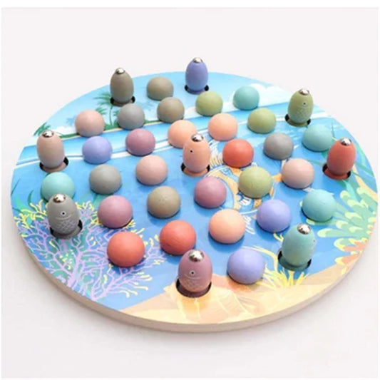 Wooden Bead Fishing Puzzle Game for Early Childhood Development